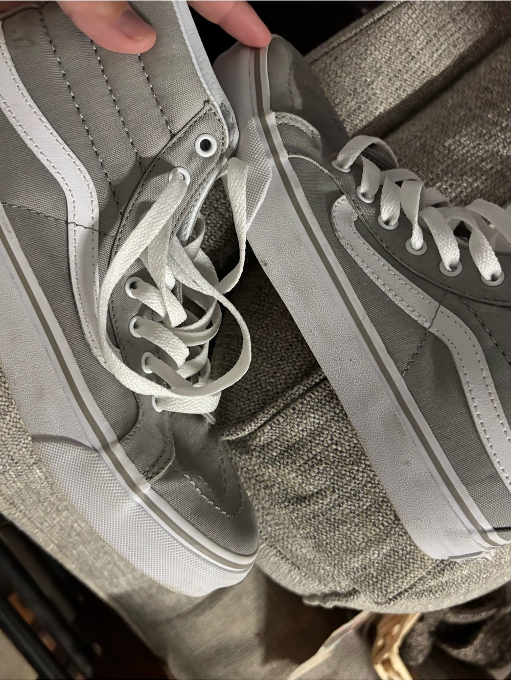 NEVER WORN VANS!! High top classic gray high top vans